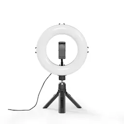 LED Ring Light -rengasvalo jalustalla, Musta
