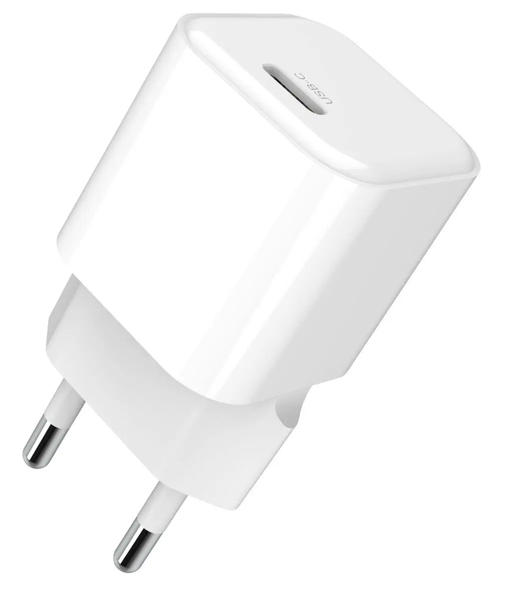 USB-C Laddare med 1m kabel 20W PD Vit