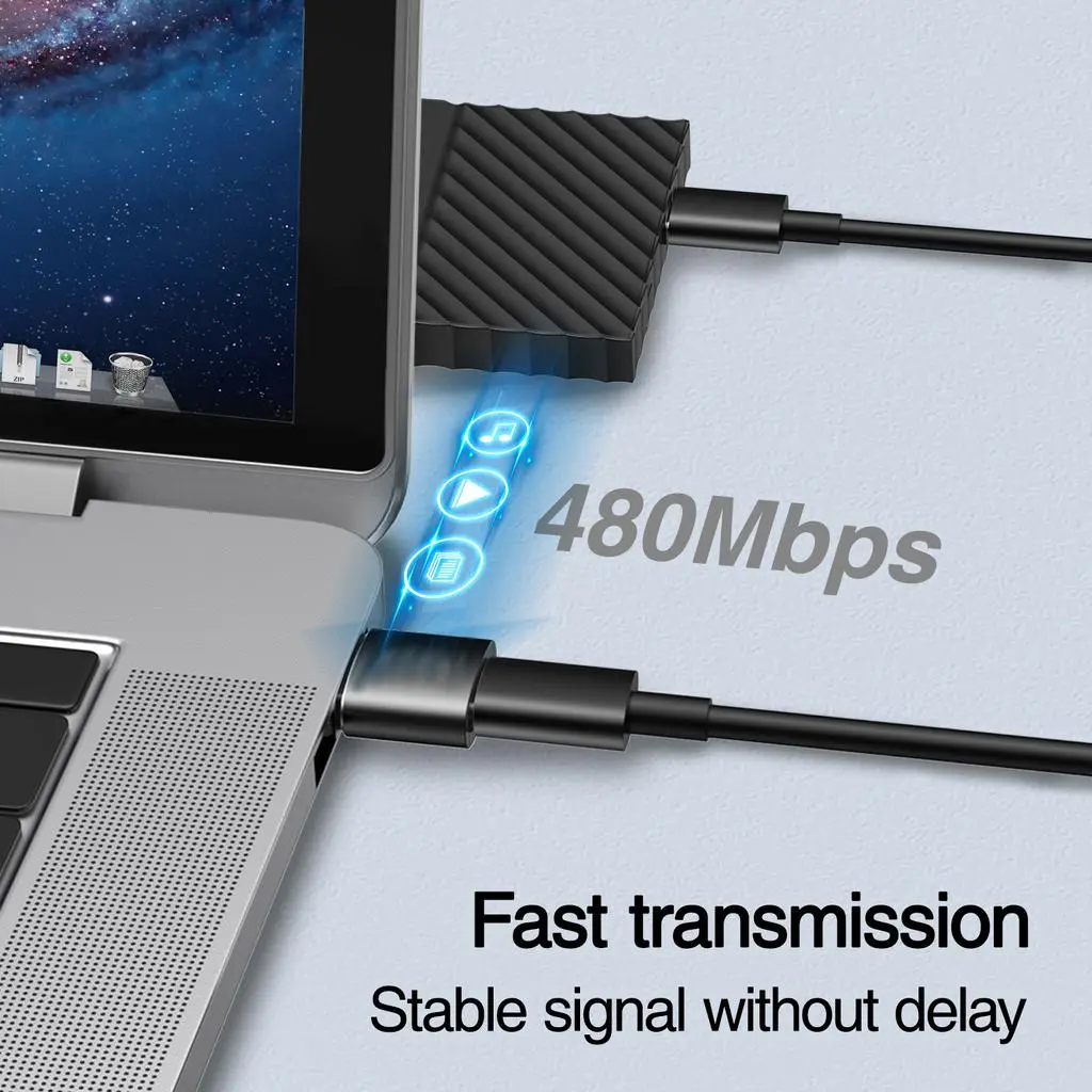 USB-C till USB-A adapter 2-pack Svart