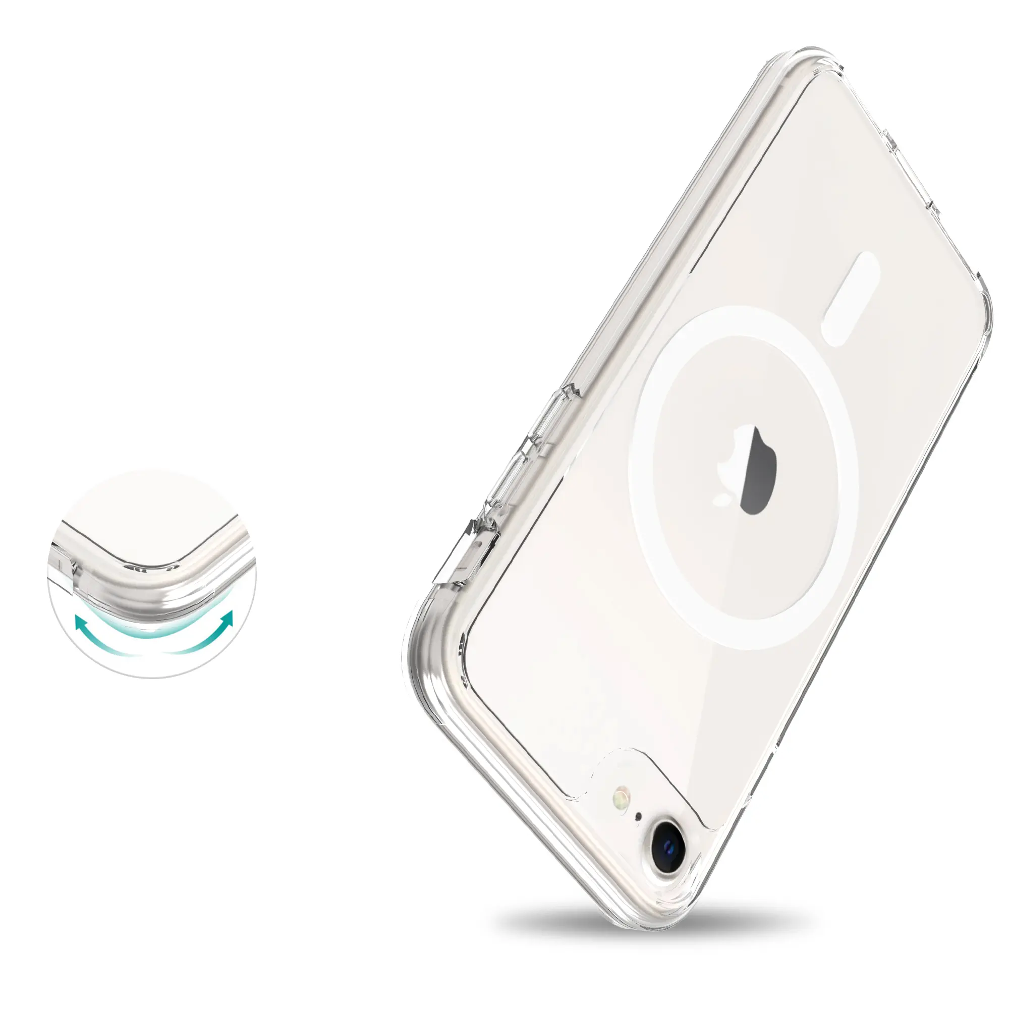 Hybridskal MagSafe iPhone SE 2022 Genomskinlig