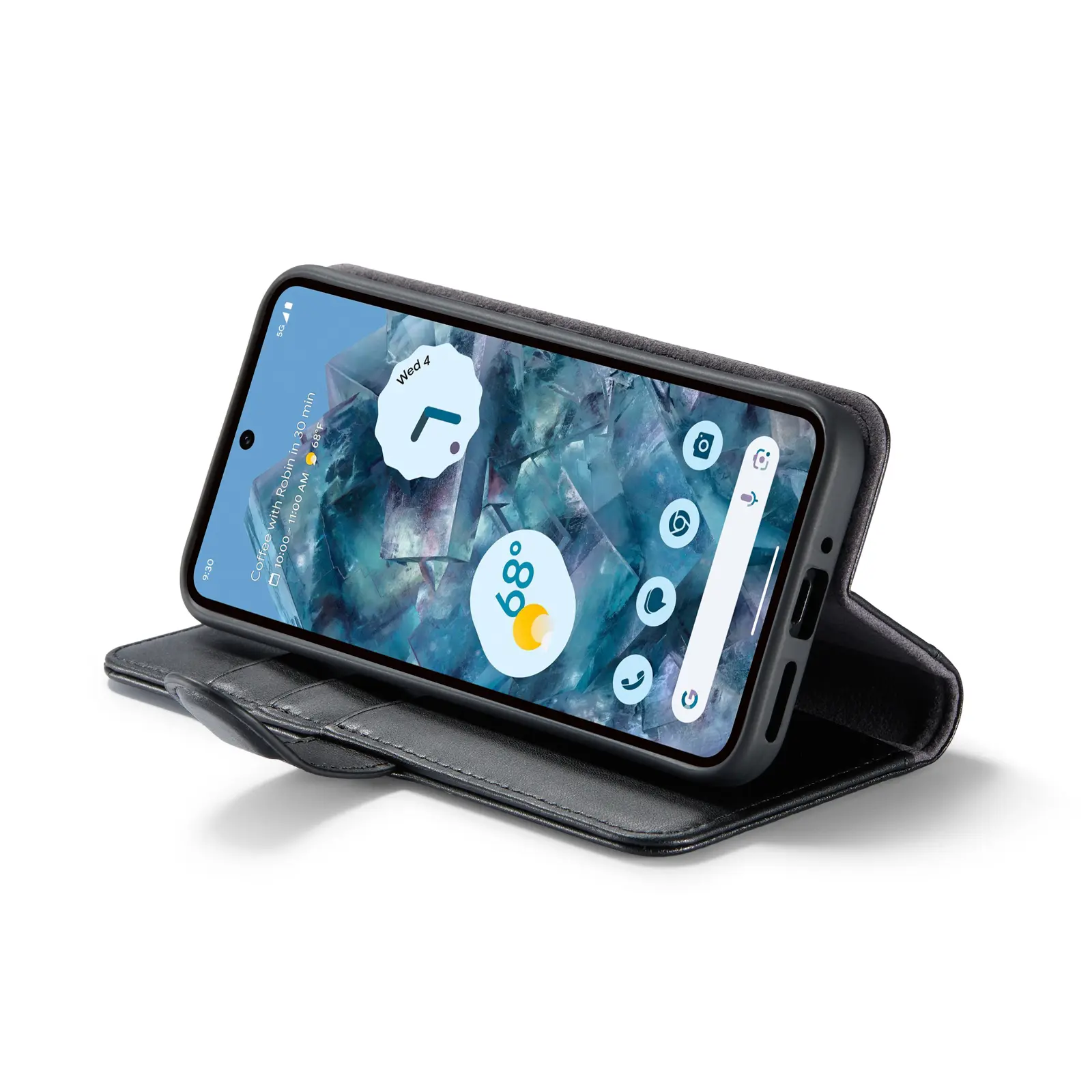 Äkta Läderfodral Google Pixel 9 Pro Svart