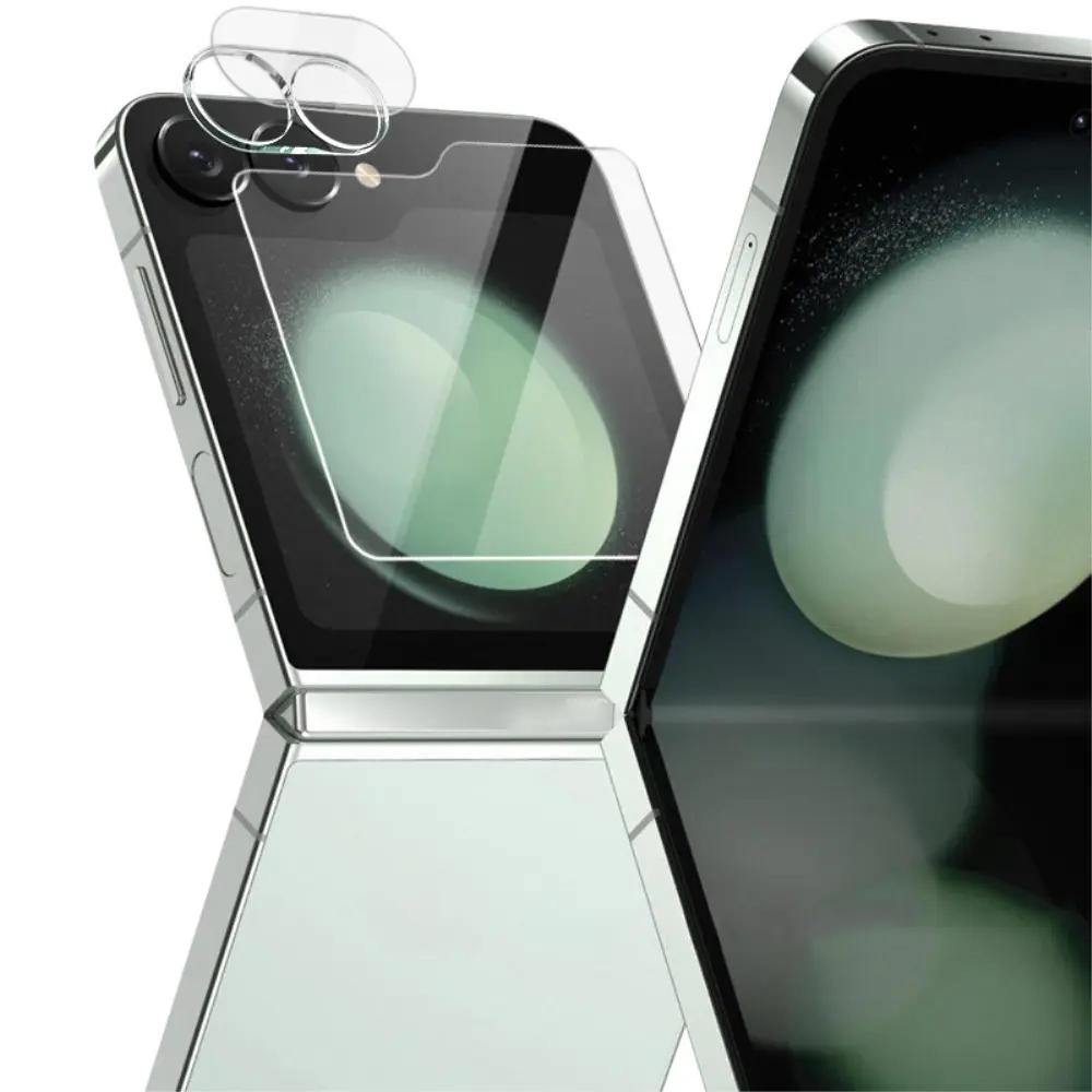 Härdat Glas Linsskydd + Ytterskärmskydd Samsung Galaxy Z Flip 6 Genomskinlig