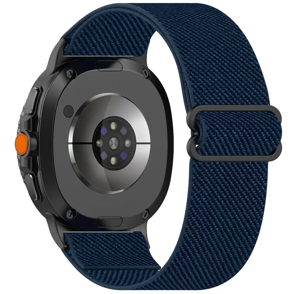 Elastisk Nylonurrem Samsung Galaxy Watch 8 44mm Mørkeblå