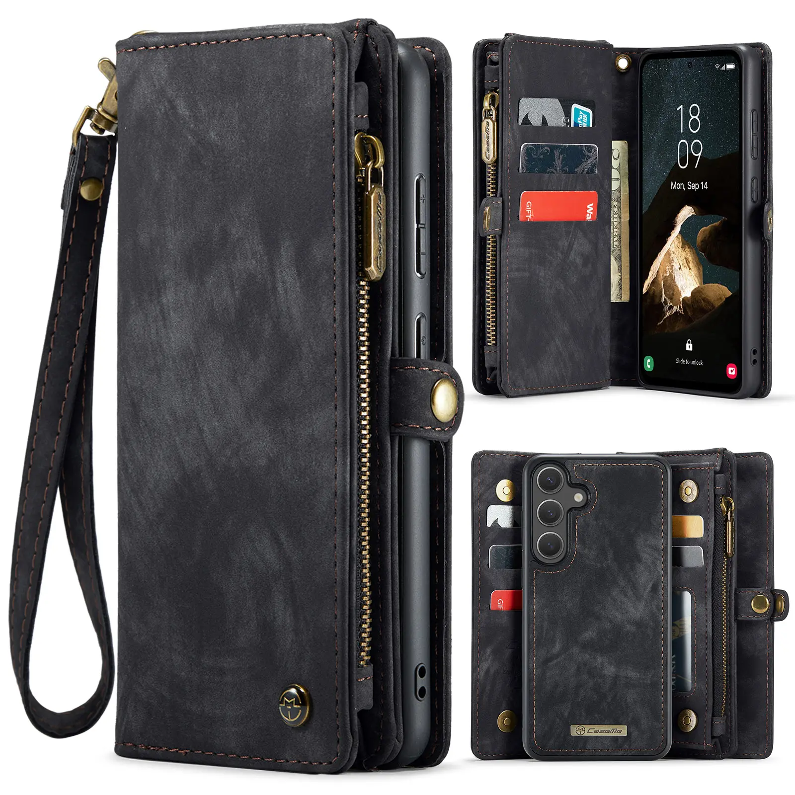 Multi-slot Plånboksfodral Samsung Galaxy S26 Grå