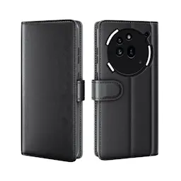 Nothing Phone 3a Pro Lommeboketui i ekte skinn, Svart