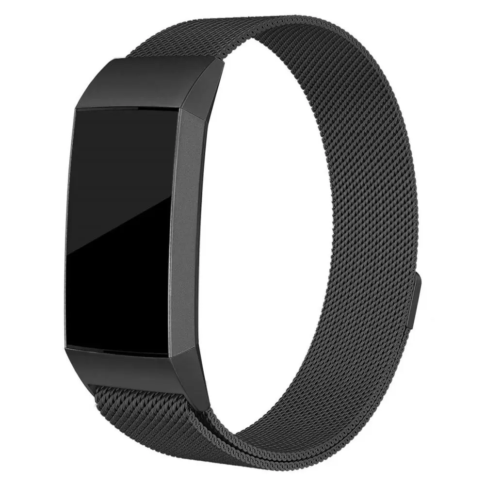 Armbånd Milanese Fitbit Charge 4/Charge 3 Sort