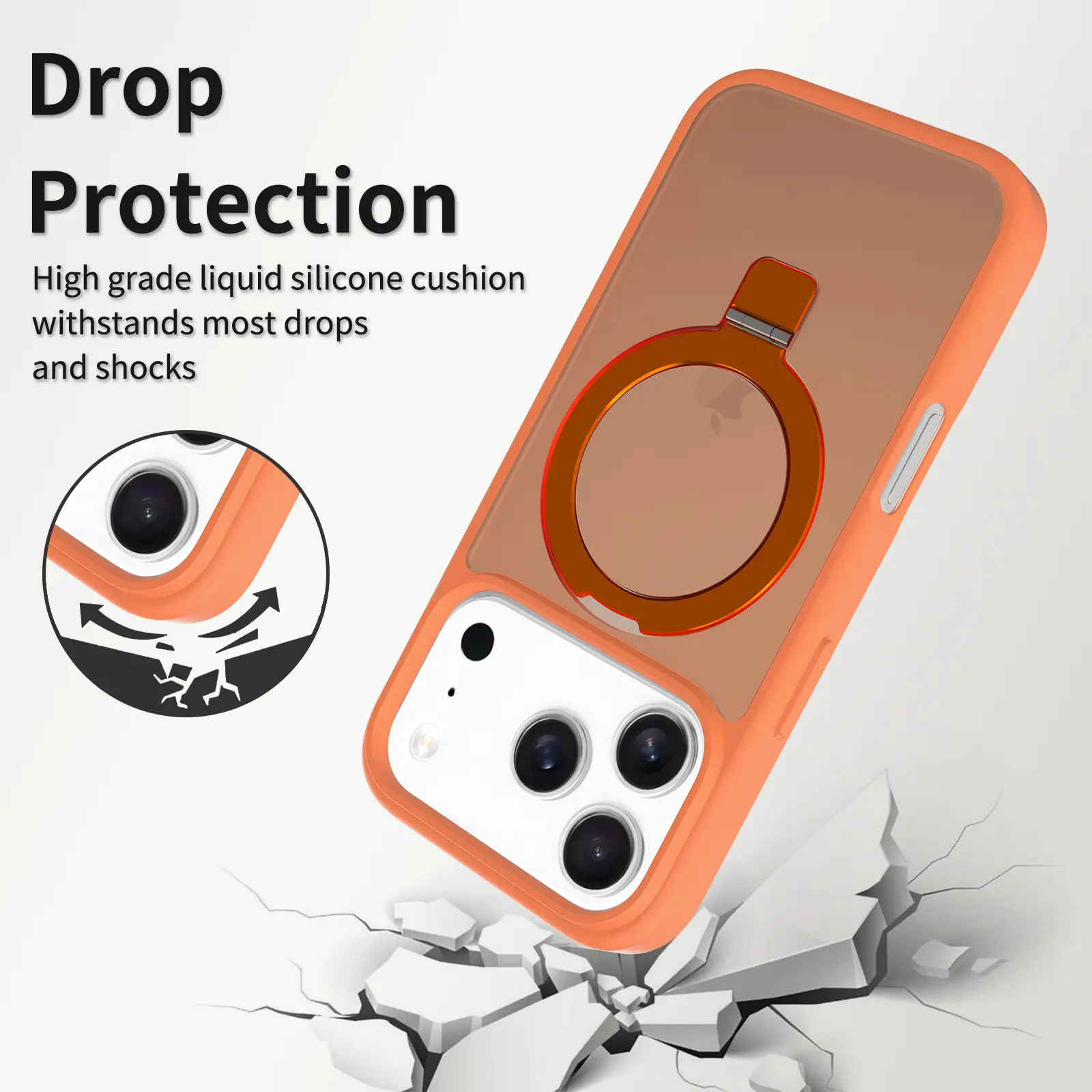 Hybridskal Magnetic Ring iPhone 17 Pro Orange