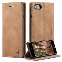 iPhone SE 2022 Slankt pungetui, Cognac