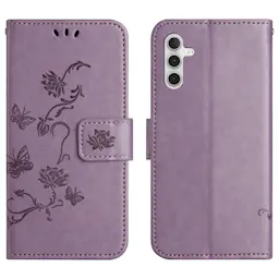 Lærveske Sommerfugler Samsung Galaxy A17 Lilla