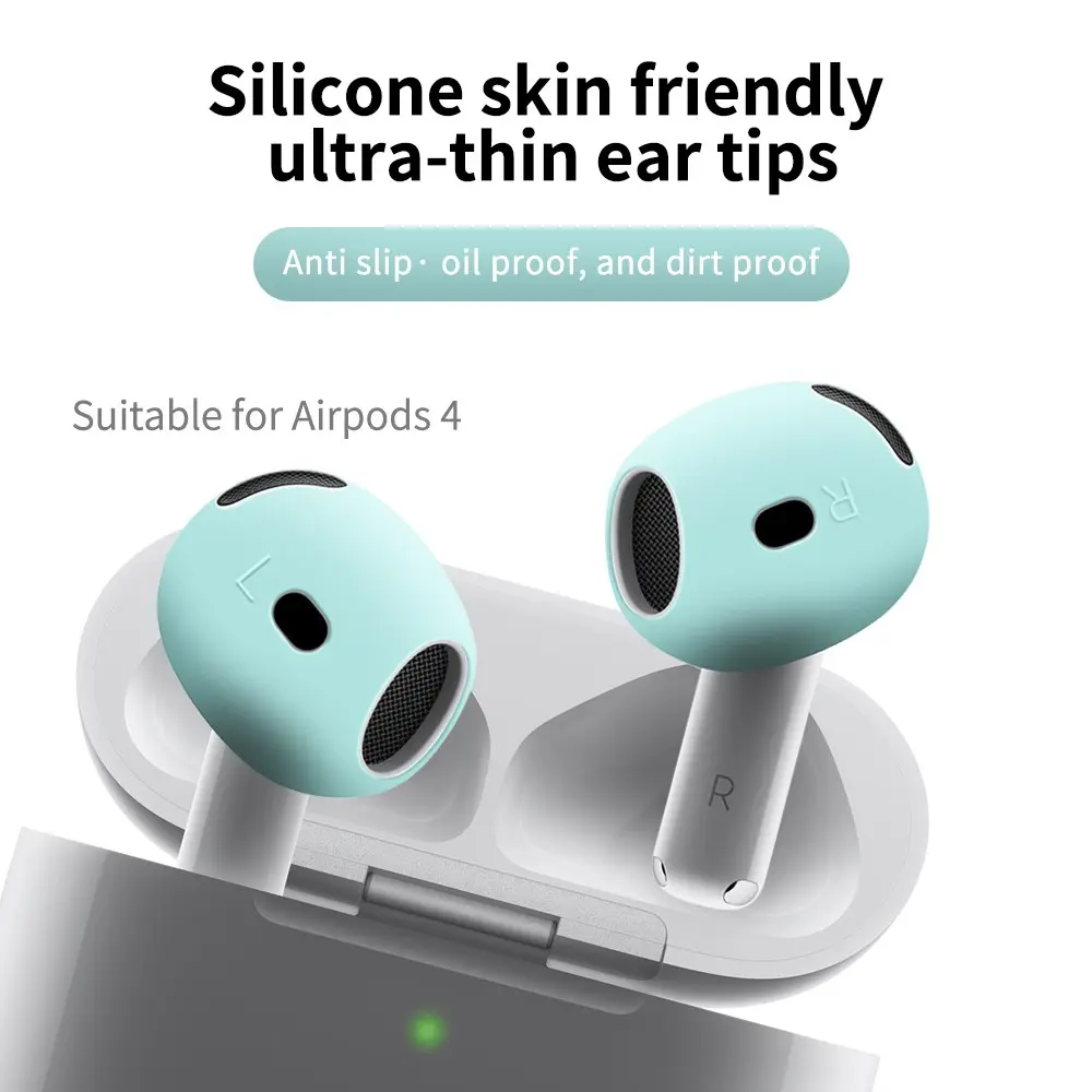 Earpads Silikon Apple AirPods 4 frostad vit