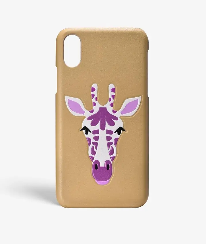 Cover iPhone X/XS Giraffe Nappa Beige