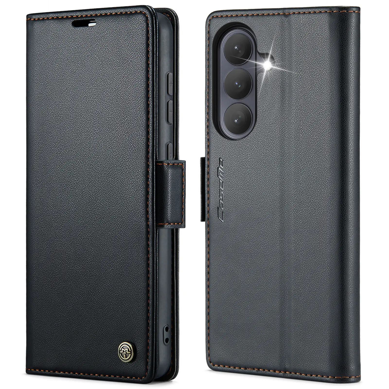 Slim Plånboksfodral RFID-skydd Samsung Galaxy S26 Svart