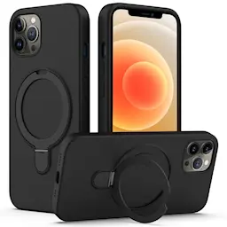 Deksel Silikon Kickstand MagSafe iPhone 12 Pro svart