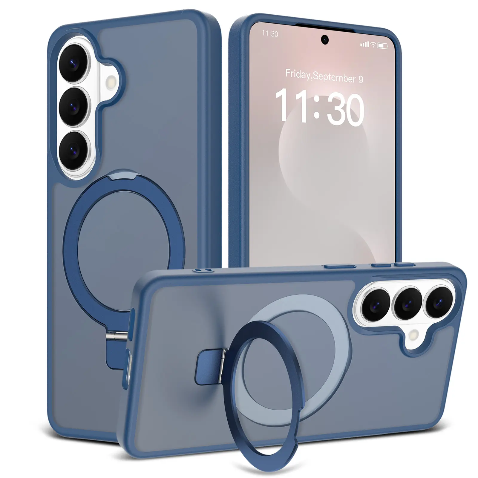 Hybridcover Magnetic Ring Samsung Galaxy S26 Mørkeblå