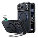 iPhone 18 Pro Max Classic Hybrid-suojakuori MagSafe-tuella ja kickstandilla, Frosted Black