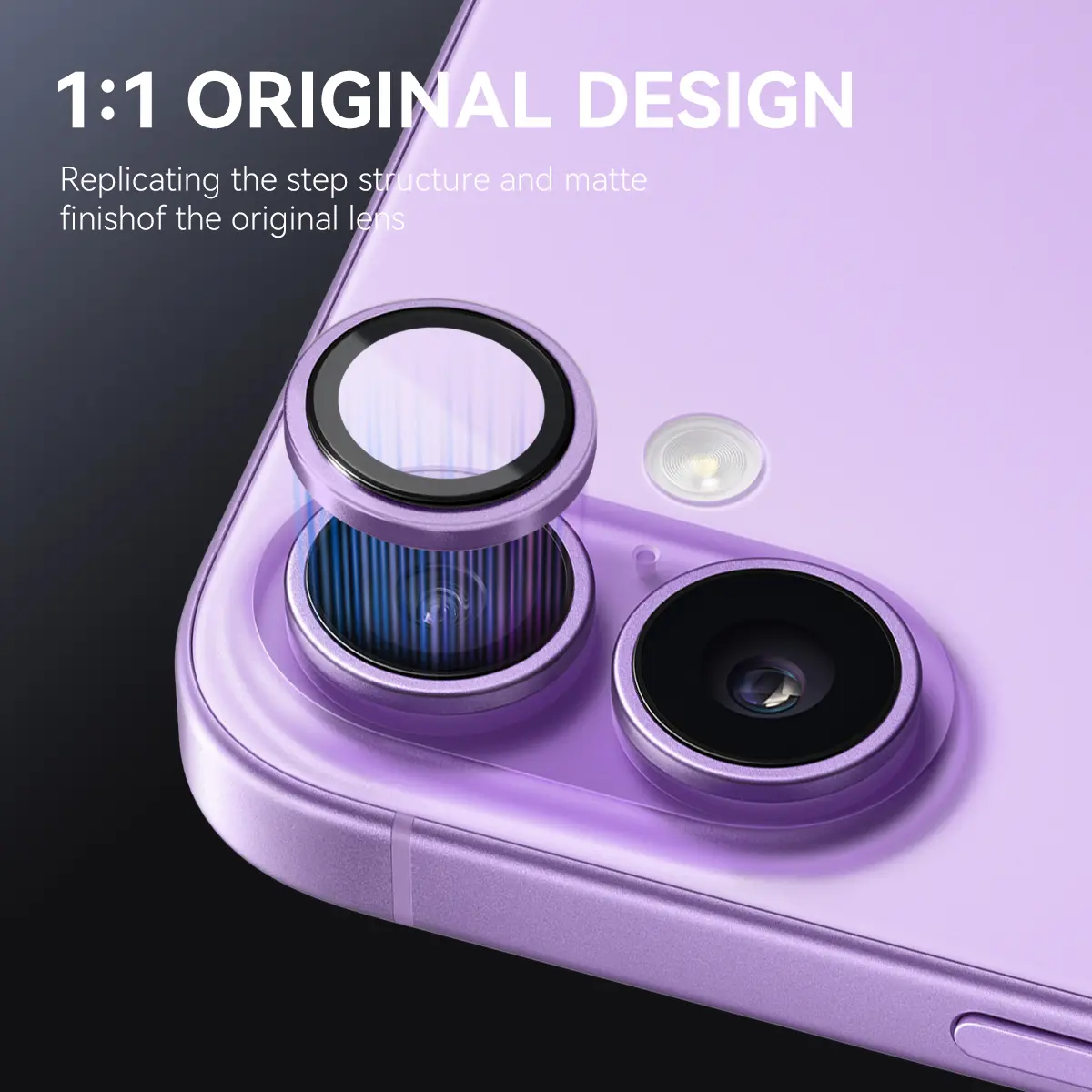 Linsskydd Härdat Glas Aluminium iPhone 17 Lila