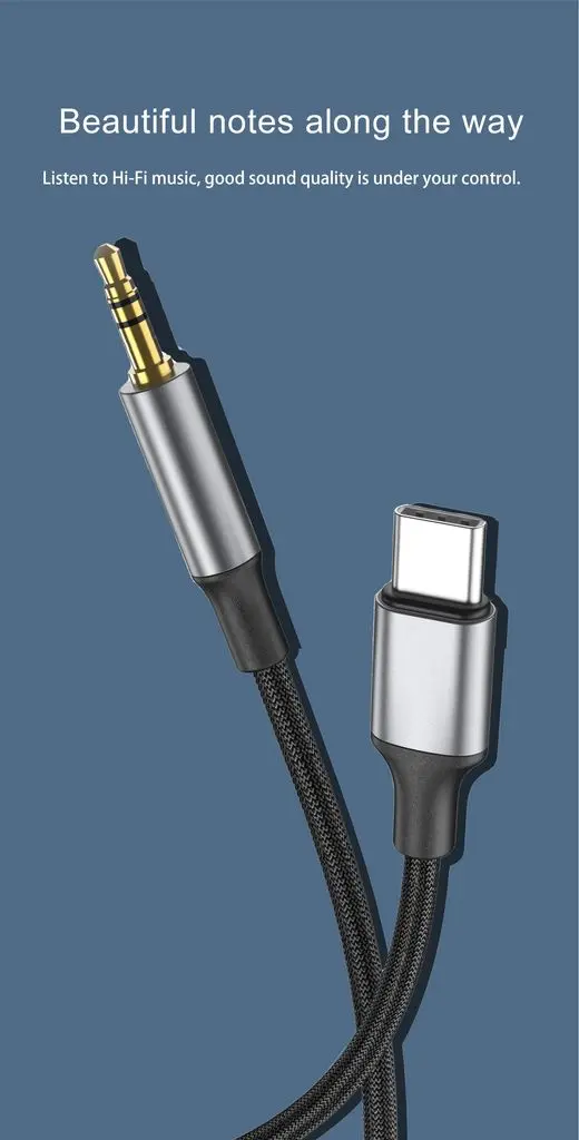 USB-C till 3.5 mm adapter 1m Svart