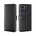 Ægte Læderetui Motorola Moto G86 Sort