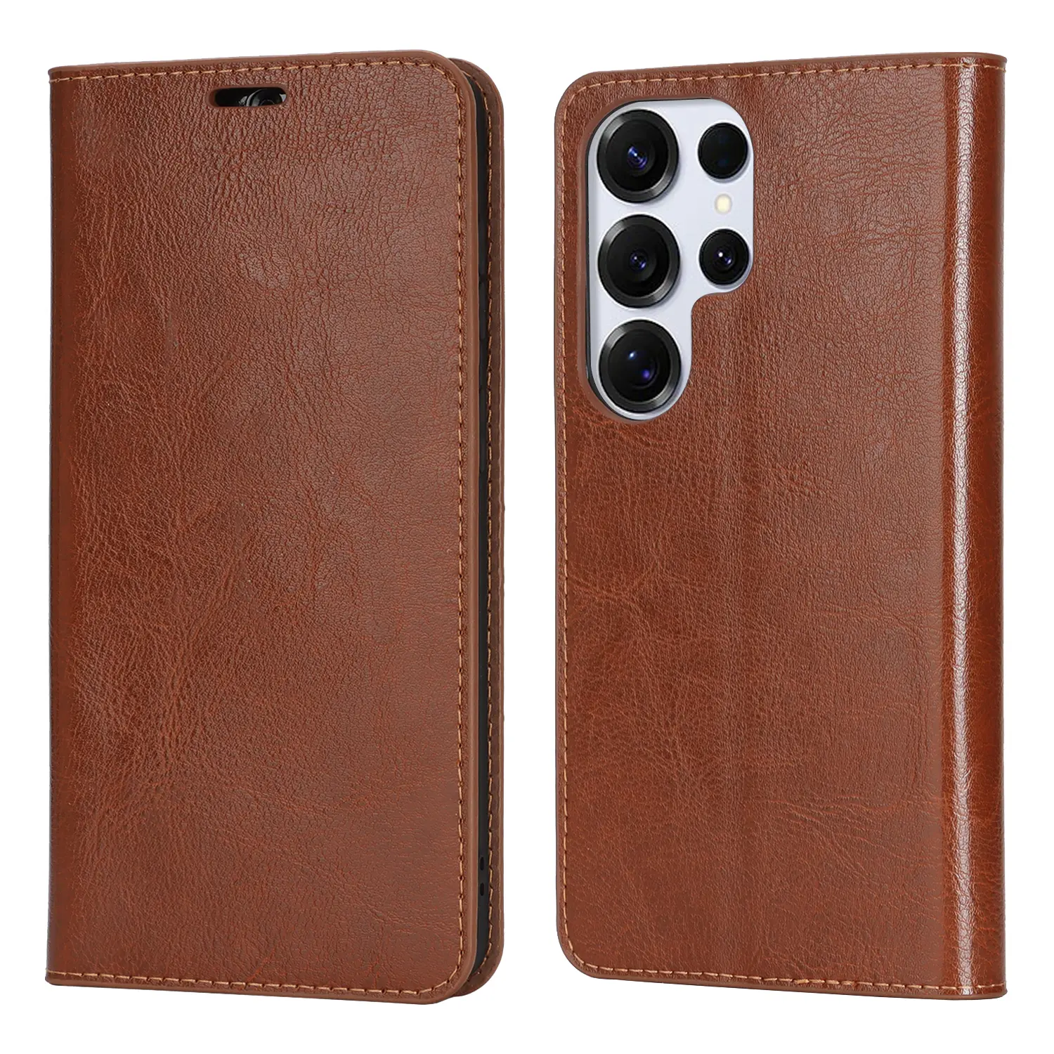 Mobiltaske Ægte Læder Samsung Galaxy S26 Ultra Brun