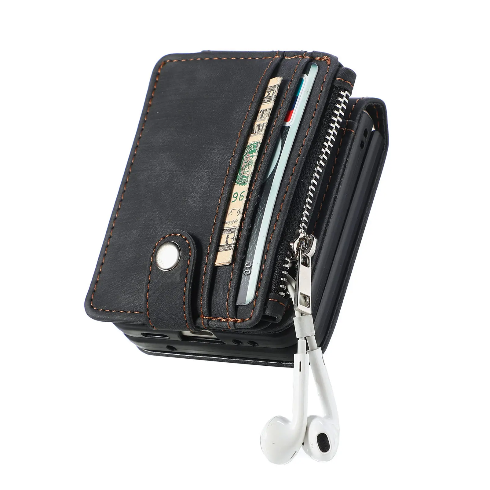 Mobilfodral Multi-slot Zipper Samsung Galaxy Z Flip 8 Svart