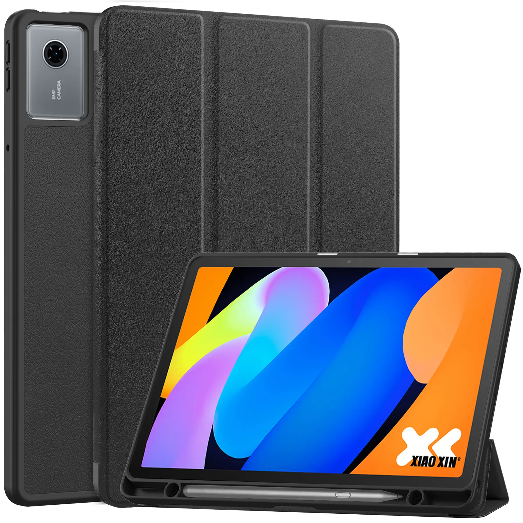 Lenovo Idea Tab Fodral Tri-fold med Pencil-hållare Svart