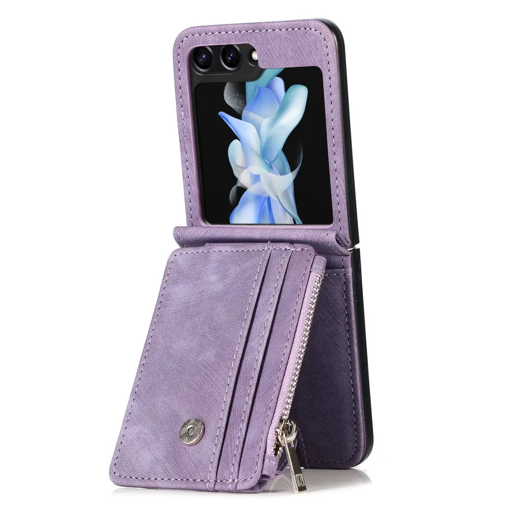 Mobilfodral Multi-slot Zipper Samsung Galaxy Z Flip 7 FE Lila