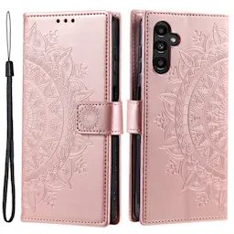Nahkakotelo Mandala Samsung Galaxy S24 FE ruusukulta