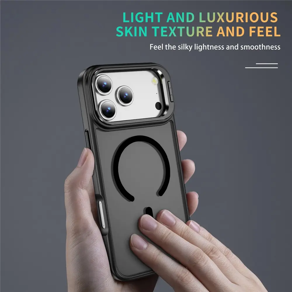 Hybridskal Kickstand MagSafe iPhone 18 Pro Max Svart