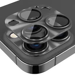 Kamerabeskyttelse Aluminium+Herdet Glass iPhone 15 Pro Max svart