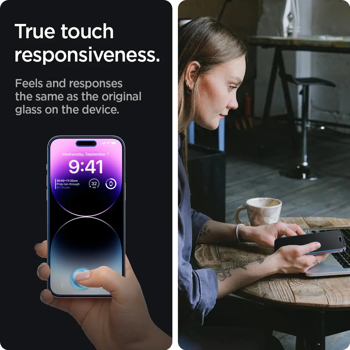 iPhone 14 Pro Screen Protector Privacy GLAS.tR EZ Fit (2-pack)