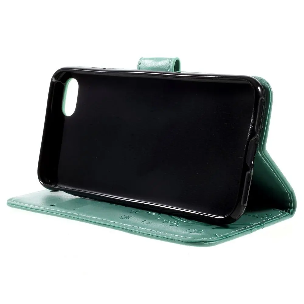 Läderfodral Fjärilar iPhone SE 2020 Grön