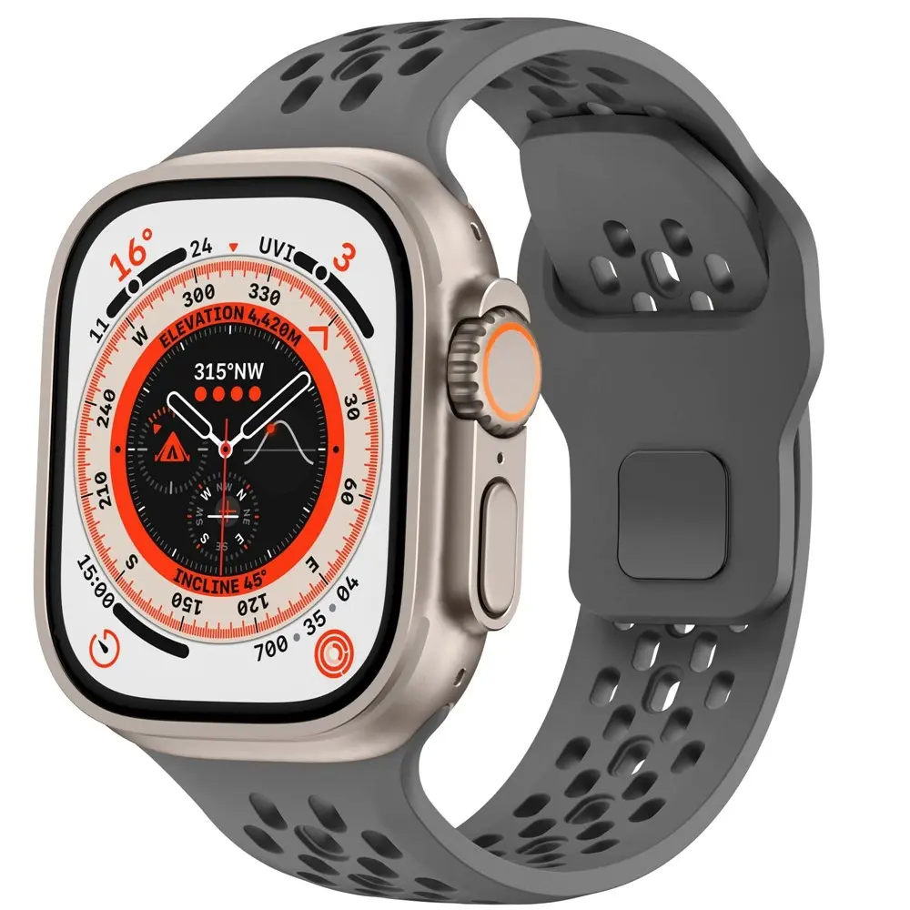Silikonarmband Sport Apple Watch Series 11 46mm Mörkgrå