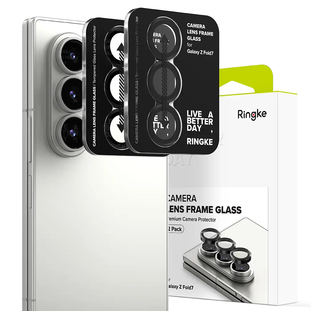 Camera Lens Frame Glass (2-pack) Samsung Galaxy Z Fold 7 Black