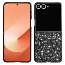 Glitterdeksel Samsung Galaxy Z Flip 7 svart