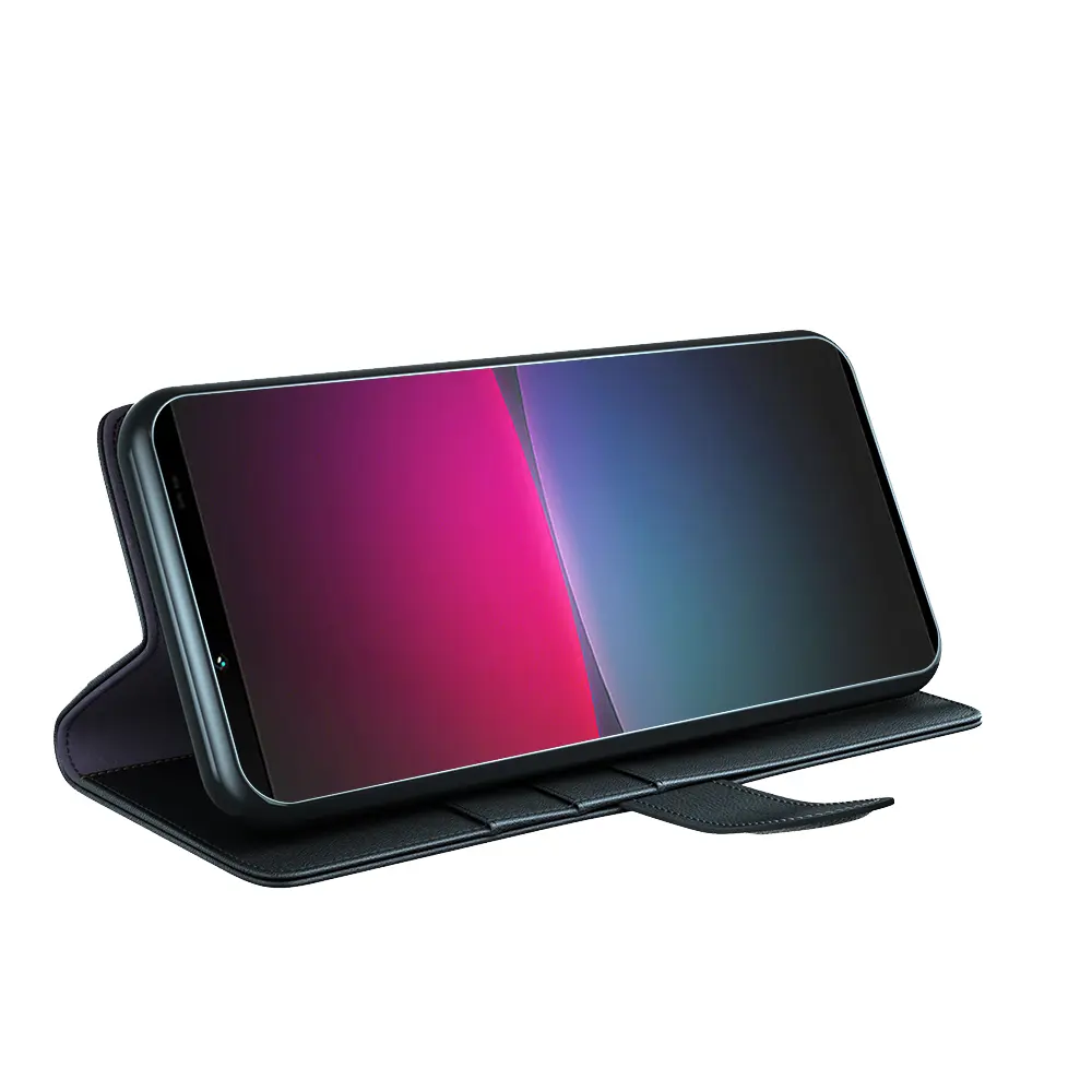 Äkta Läderfodral Sony Xperia 10 IV Svart