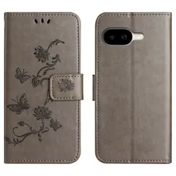 Läderfodral Fjärilar Google Pixel 10a Grå