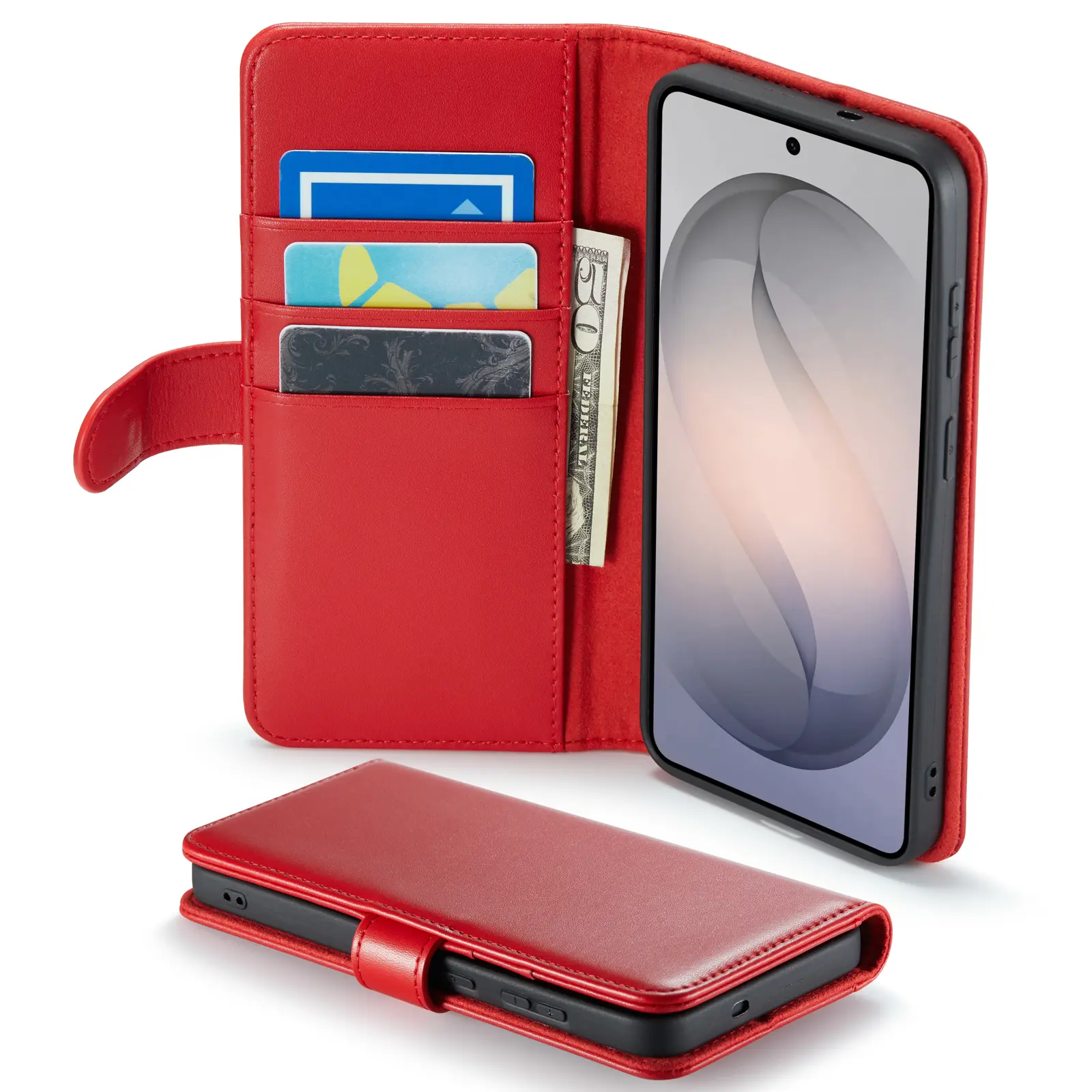 Äkta Läderfodral Samsung Galaxy S26 FE Röd