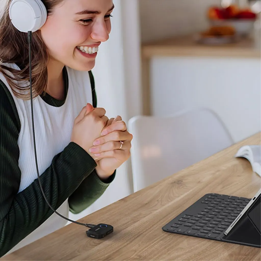 Bil Bluetooth Audio AUX-mottagare Svart
