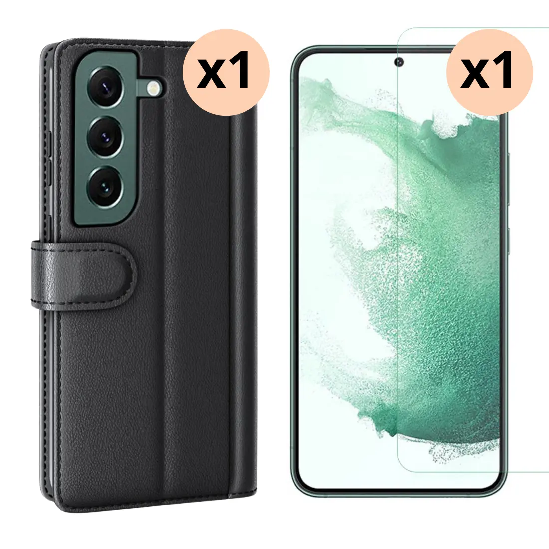Samsung Galaxy S23 Beskyttelsessæt Mobiltaske og Skærmbeskyttelse