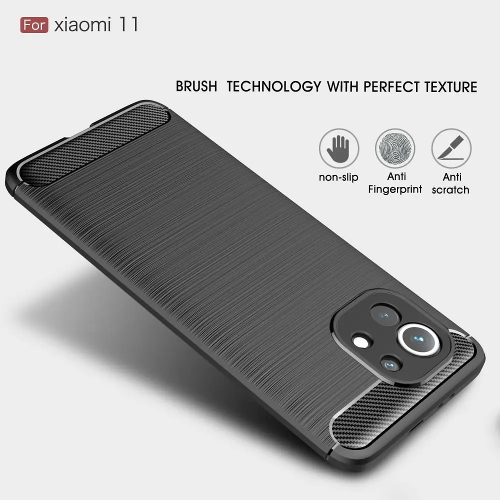 Xiaomi Mi 11 Skal TPU Brushed Svart