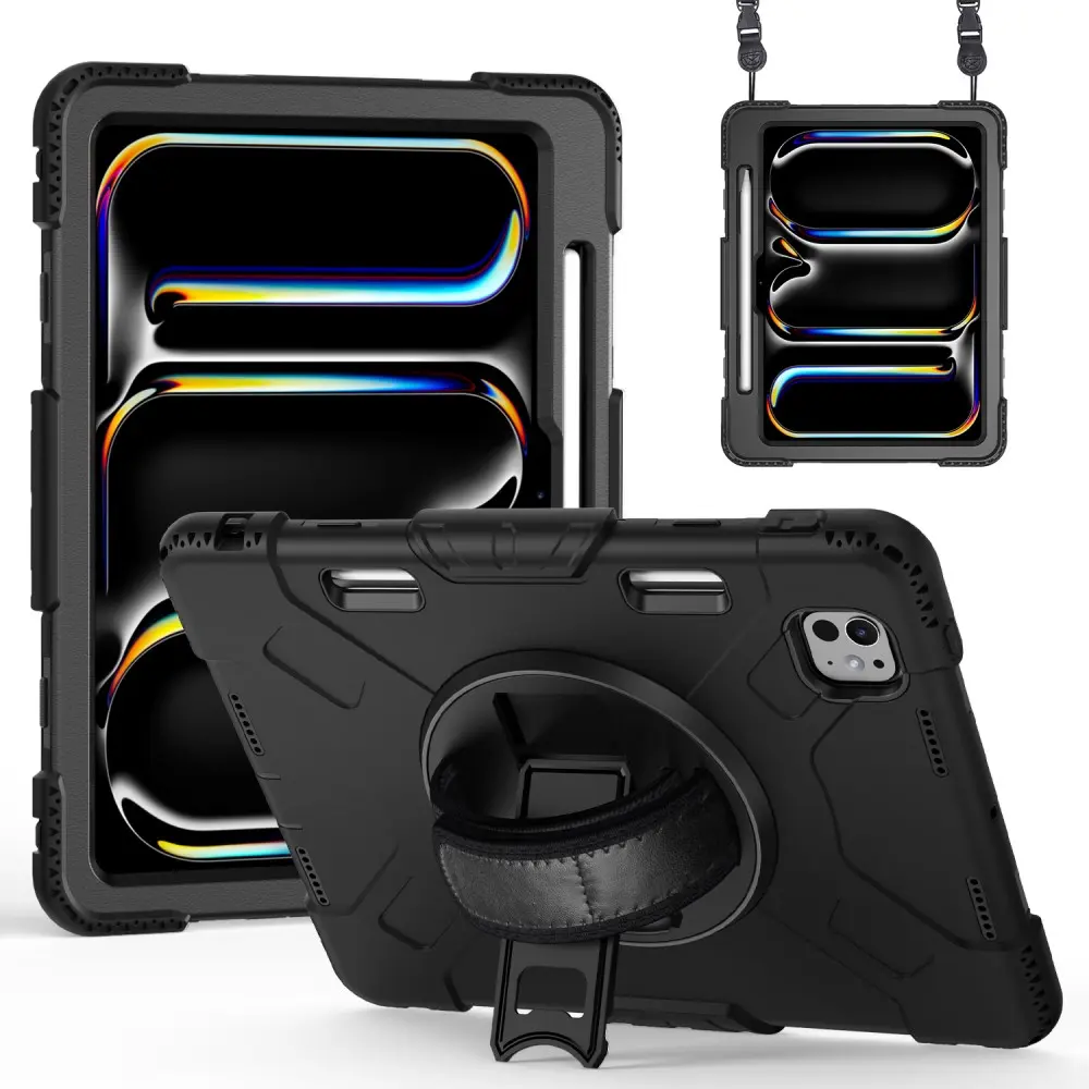 Stødsikker Hybridcover med skulderrem Apple iPad Pro 11 6th Gen (2025) Sort