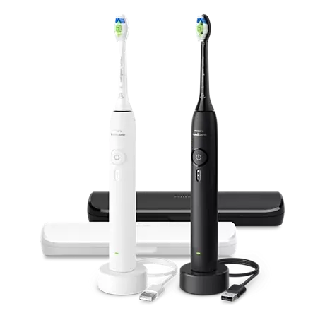 Sonicare 3100 Series Sähköhammasharja 2-pack HX4072/73, Musta/valkoinen
