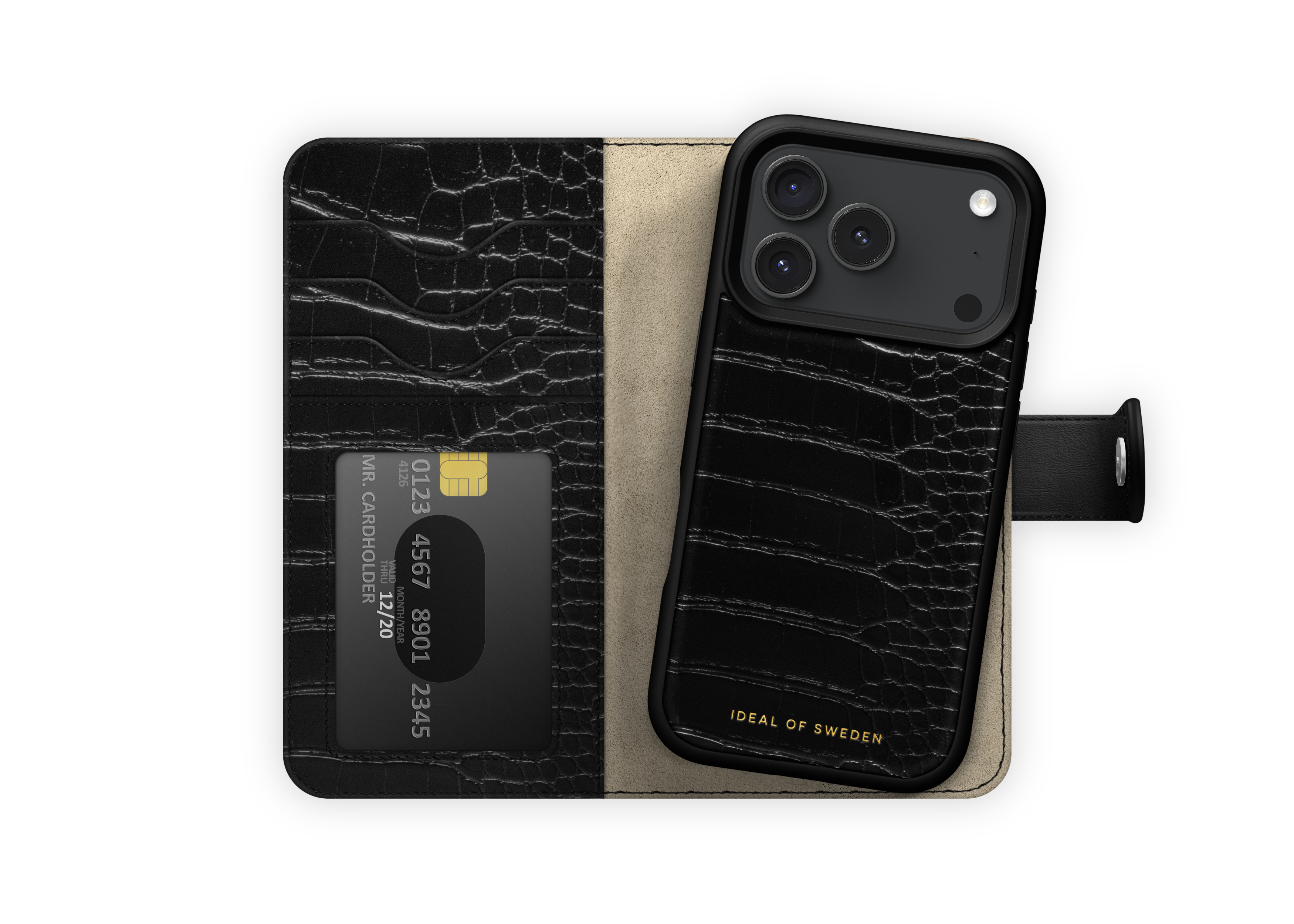 MagSafe Magnet Wallet+ iPhone 17 Pro Max Black Croco