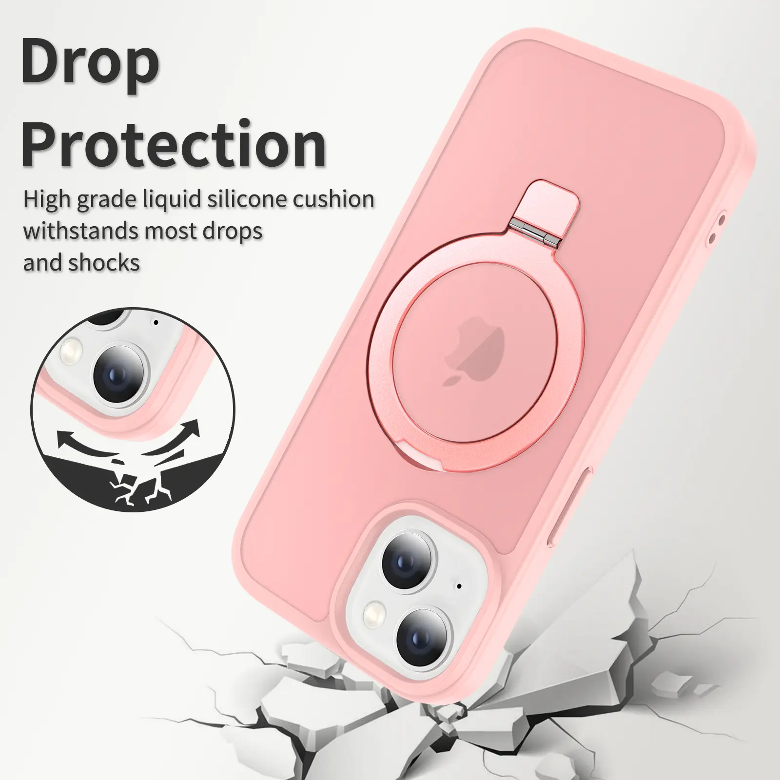 Hybridskal Magnetic Ring iPhone 13 Rosa