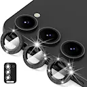 Glitter Linsebeskytter Aluminium Samsung Galaxy S25 Sort