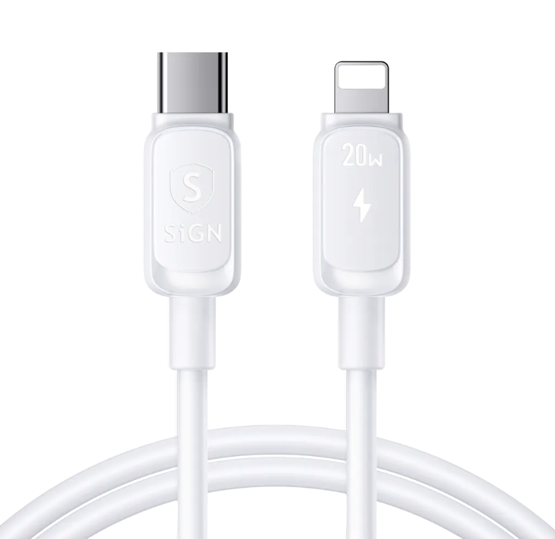 SiGN PD Kabel USB-C til Lightning 20W 3m, Hvit