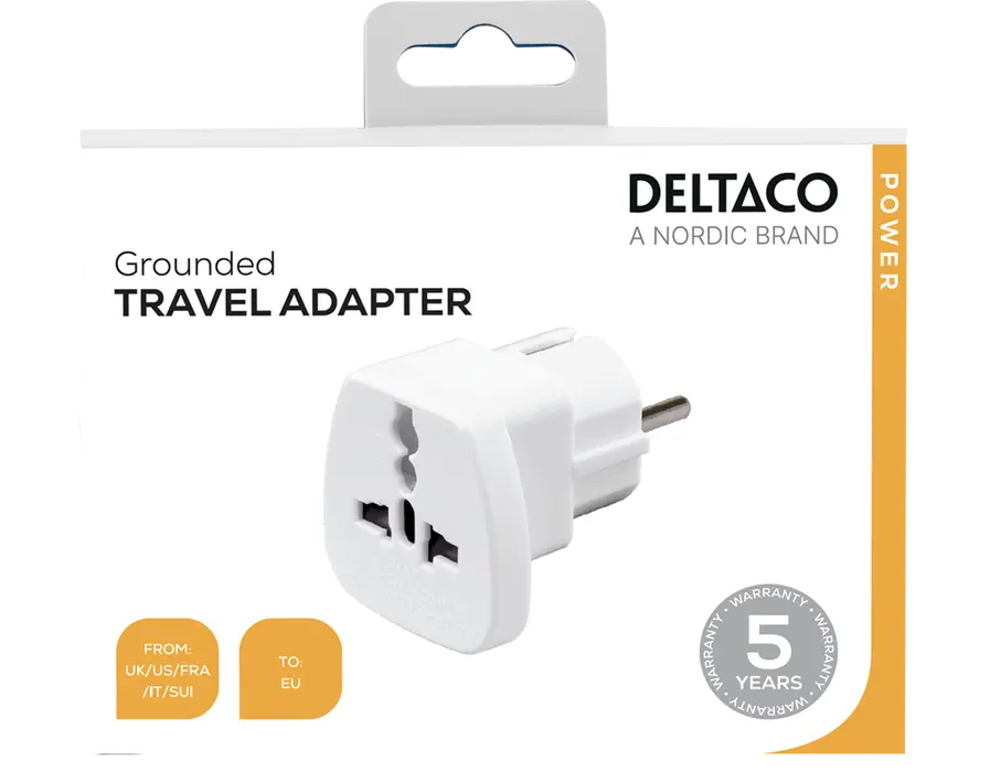 Reseadapter UK/US till Europa 16A Vit
