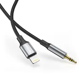 Lightning til 3.5 mm AUX adapter 1m, Sort