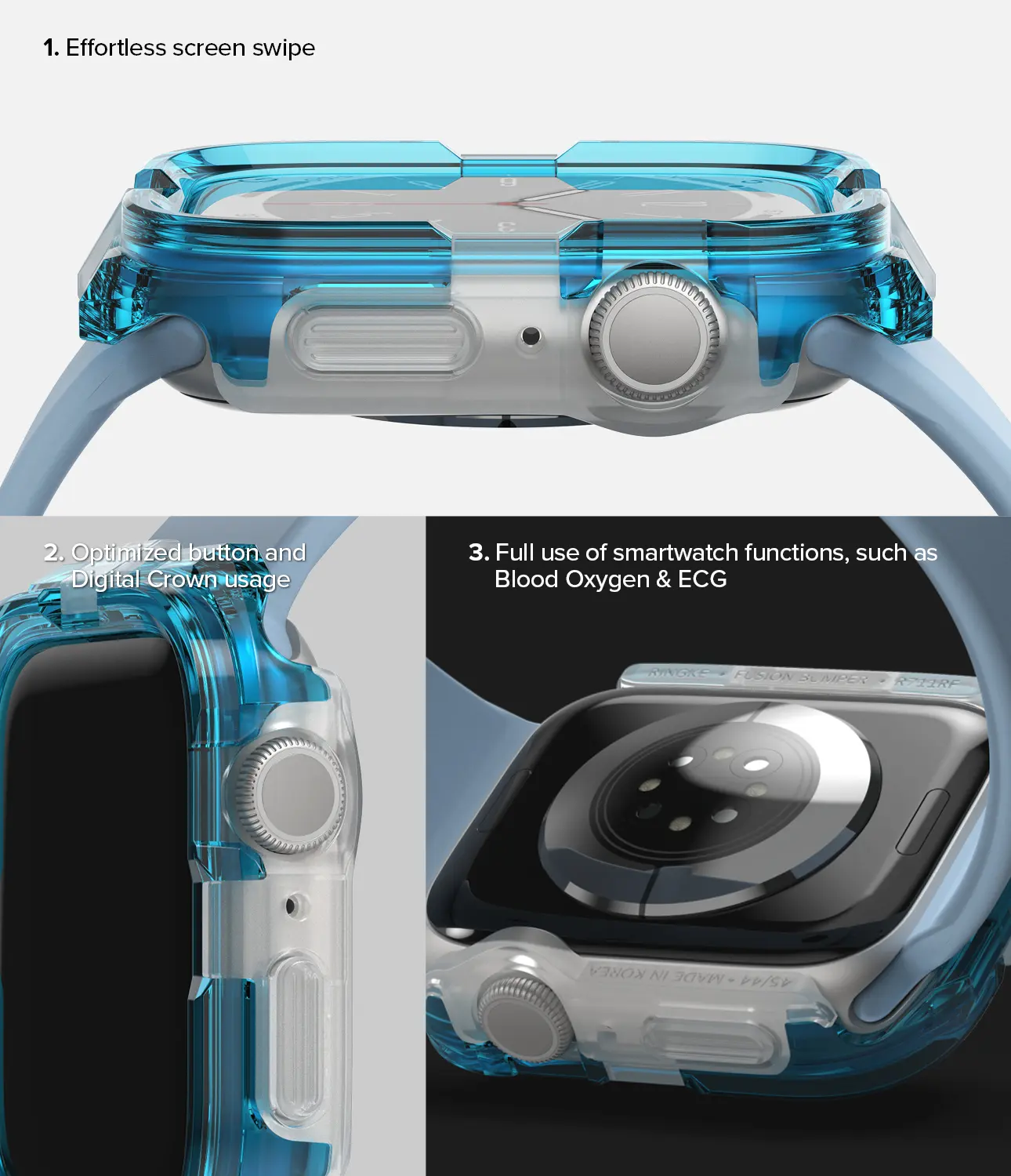 Fusion Bumper Apple Watch 44mm Neon Blue