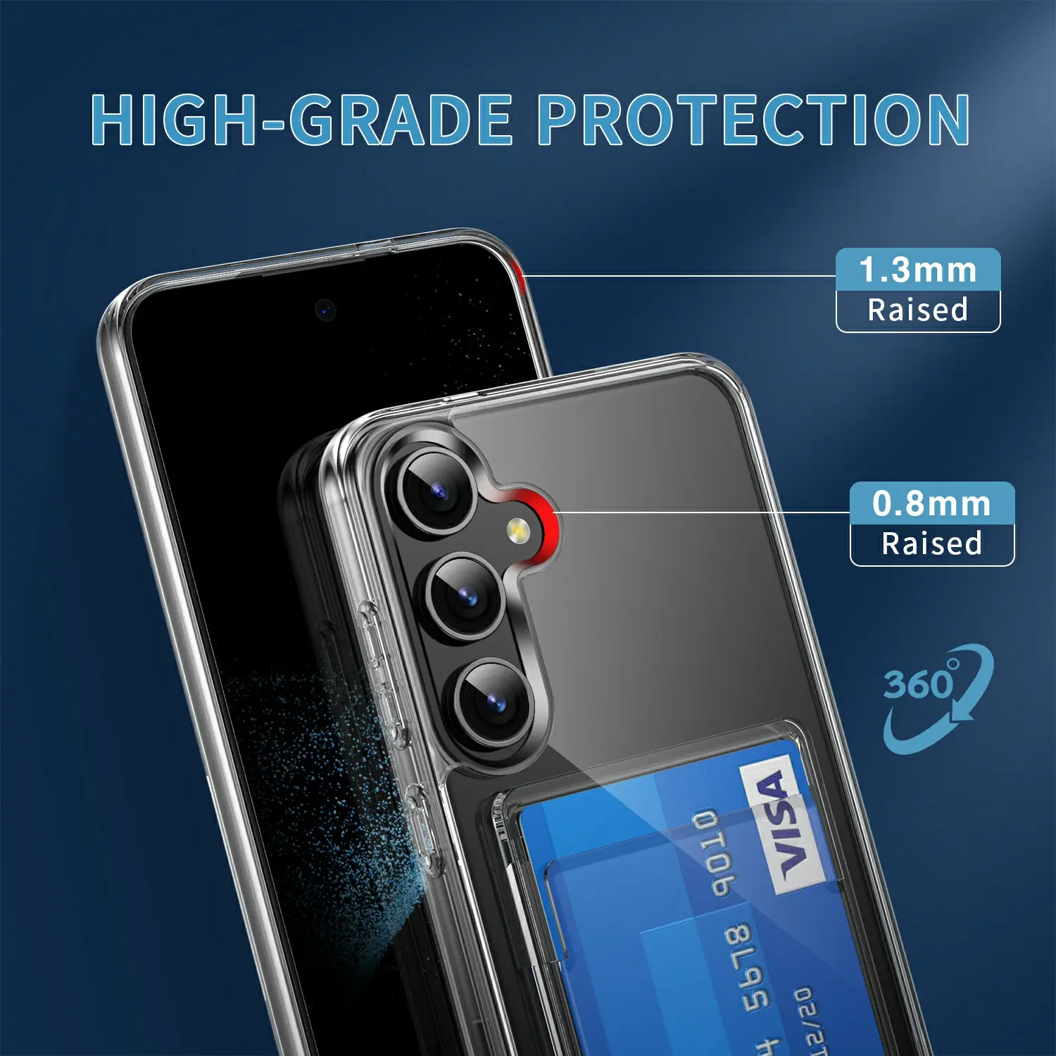 Hybridskal Kortfack Samsung Galaxy S26 Plus Genomskinlig